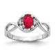 14k White Gold 6x4mm Oval Ruby A Diamond ring Y2086R/A