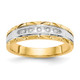 14k and Rhodium AA Quality 1/20 carat Diamond Trio Mens Complete Wedding Band X8310AA-G