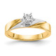 14k and Rhodium AA Quality 1/15 carat Diamond Trio Complete Engagement Ring X8299AA-E