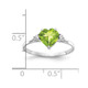 14k White Gold 7mm Heart Peridot AAA Diamond ring X9681PE/AAA