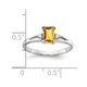 14k White Gold 6x4mm Emerald Cut Citrine AA Diamond ring Y4762CI/AA