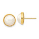14k 9-10mm White Freshwater Cultured Mabe Pearl Post Earrings XMP96