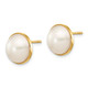 14k 9-10mm White Freshwater Cultured Mabe Pearl Post Earrings XMP96