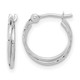 14k White Gold Polished Diamond Cut Double Hoops YE1778W