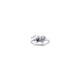 Sterling Silver Rhodium-plated Synthetic 3 Stone Mother's Ring XMR14/3SS-8