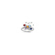Sterling Silver Rhodium-plated Synthetic 5 Stone Mother's Ring XMR14/5SS-5