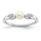 14k White Gold FW Cultured Pearl and Diamond Ring XBS305