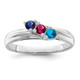 Sterling Silver Rhodium-plated Synthetic 3 Stone Mother's Ring XMR10/3SS-9
