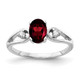 14k White Gold 7x5mm Oval Garnet A Diamond ring Y2190GA/A