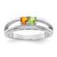 Sterling Silver Rhodium-plated 3mm Synthetic Family Jewelry Ring XMR71/2SS-5