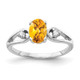 14k White Gold 7x5mm Oval Citrine AA Diamond ring Y2190CI/AA