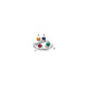 14k White Gold Genuine 4 Stone Mother's Ring XMR4/4WGY