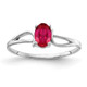 14k White Gold 6x4mm Oval Ruby ring Y4649R