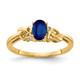 14k 6x4mm Oval Sapphire AA Diamond ring Y4690S/AA