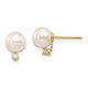 14k 6-7mm White Round Saltwater Akoya Cultured Pearl Diamond Post Earrings XF474E