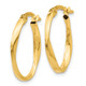 10k Gold Polished Twisted Oval Hoop Earrings 10TF683