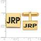 SS/Gold-plated Square Enameled Letters Monogram Cuff Links XNA613GP