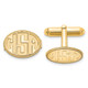 14k Yellow Gold Recessed Letter Oval w/Boarder Monogram Cuff Link XNA624Y