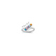 Sterling Silver Rhodium-plated Synthetic 5 Stone Mother's Ring XMR13/5SS-8