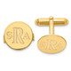 14k Yellow Gold Recessed Letter Monogram Round cuff Link XNA617Y