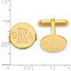 14k Yellow Gold Recessed Letter Monogram Round cuff Link XNA617Y