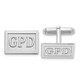 14k White Gold Raised Letter Rectangle Monogram Cuff Link XNA614W