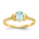 10K Light Swiss Blue Topaz and Diamond Ring 10XB285