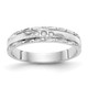 14k White Gold AA Quality .03 carat Diamond Trio Ladies Complete Wedding Band Y2477AA-L