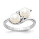 14k White Gold 6mm FW Cultured Pearl A Diamond ring Y4367PL/A