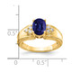 14k 8x6mm Oval Sapphire AA Diamond ring Y4452S/AA