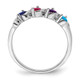 14k White Gold Genuine 4 Stone Mother's Ring XMR11/4WGY