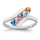 Sterling Silver Rhodium-plated Synthetic 5 Stone Mother's Ring XMR13/5SS-10