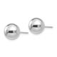 14k White Gold Polished 9mm Ball Post Earrings XWE110