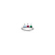 Sterling Silver Rhodium-plated Synthetic 3 Stone Mother's Ring XMR6/3SS-6