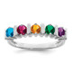Sterling Silver Rhodium-plated Synthetic 5 Stone Mother's Ring XMR6/5SS-9