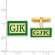 SS/Gold-plated Epoxy Boarder and Letter Monogram Cuff Link XNA616GP