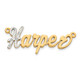 10k Yellow Gold and Rhodium 3D Diamond Name Plate 10XNA54