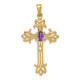 14k Polished Amethyst Cross Pendant XP1775AM