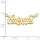 10k Yellow Gold and Rhodium 3D Diamond with Hearts Name Plate 10XNA53