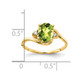 14k 8x6mm Oval Peridot AA Diamond ring Y2245PE/AA
