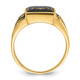 14k Men's Polished and Textured with Black Enamel and Onyx Masonic Ring Y4096M