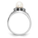 14k White Gold 6mm FW Cultured Pearl AA Diamond ring Y4385PL/AA