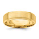 14k Yellow Gold 6mm Heavyweight Comfort Fit Brushed Satin/Polished Stepped Edge Wedding Band Size 10.5 YB112H-10.5