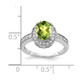 14k White Gold 8x6mm Oval Peridot VS Diamond ring Y4420PE/VS