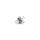 Sterling Silver Rhodium-plated Synthetic 6 Stone Mother's Ring XMR3/6SS-9