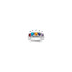 Sterling Silver Rhodium-plated Synthetic 5 Stone Mother's Ring XMR7/5SS-8