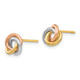 10k Tri-color Twisted Knot Post Earrings 10Z1239
