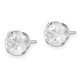 Sterling Silver 7mm Round Snap Set Cross-cut CZ Stud Earrings QE7476
