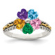 Sterling Silver Antiqued w/14k 5-stone Mother's Ring Mounting QMR16/5-10