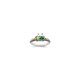 Sterling Silver Antiqued w/14k 2-stone w/Diamond Mother's Ring QMR38/2SY-10
